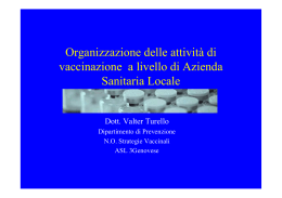 Organizzazione delle procedure vaccinali: dott. Turello