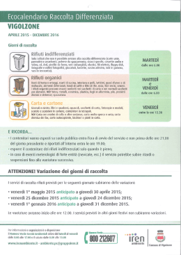 EcocalendarioRaccolta DifferenziaiÈa