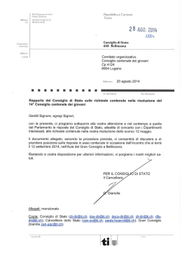 Risposta CdS 2014 - Consiglio Cantonale dei Giovani