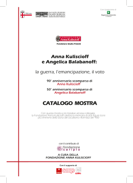 CATALOGO MOSTRA - Fondazione Anna Kuliscioff