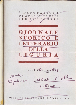 GIORNALE STORICO E LETTERARIO w dki.lA