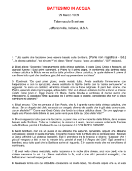 battesimo in acqua - Missione libera Bethel