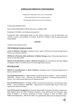 curriculum formativo e professionale