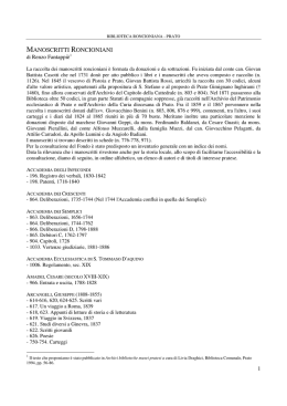 manoscritti roncioniani - Po-Net