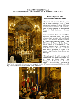 III Centenario del Beato Sebastiano Valfr&egrave;