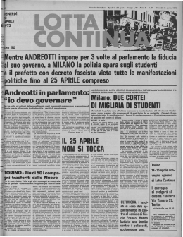 Milano: DUE CORTEI DI MIGLIAIA DI STUDENTI IL 25 APRILE NON