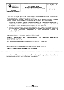 A Aziende ` `Ospedc`l`efc` “DOCUMENTO UNICO J 5°" Gemfd° DI