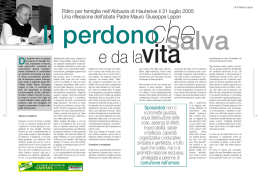 Il perdono che salva e da la vita