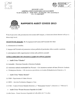 Rapporto Locale Audit Civico Classico