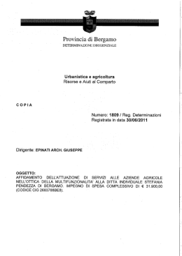 Determinazioni - Provincia di Bergamo