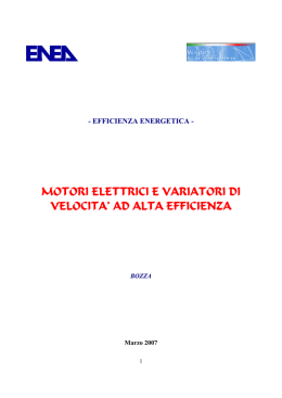 motori elettrici e variatori di velocita` ad alta efficienza