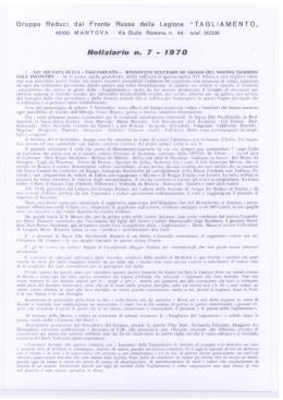 Notiziario 7 1970 - La Legione Tagliamento in Russia