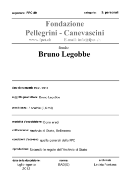 Fondo 89 - Fondazione Pellegrini Canevascini