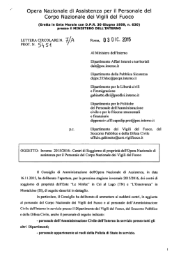 Il Consiglio di Amministrazione dell`Opera Nazionale di Assistenza