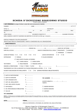 Scheda d`iscrizione