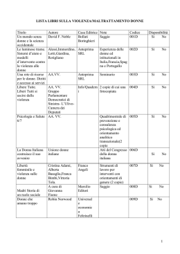 lista libri sulla violenza/maltrattamento donne