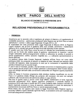 relazione previsionale e programmtìca