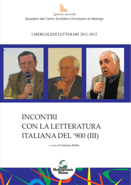 Mercoled&igrave; letterari 2011-2012 - Centro Scolastico Diocesano