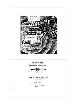 Notiziari n&deg; 6/7 - Febbraio/Marzo 1986