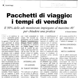 Pacchetti di viaggio: i tempi di vendita