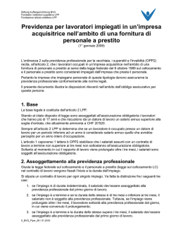 Previdenza per i dipendenti nell`ambito del personale a prestito