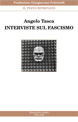 Angelo Tasca INTERVISTE SUL FASCISMO