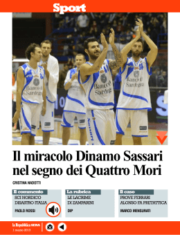 Sport Il miracolo Dinamo Sassari nel segno dei Quattro Mori