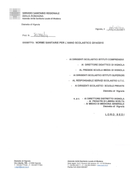 NORME SANITARIE - Istituto Comprensivo di Marano sul Panaro