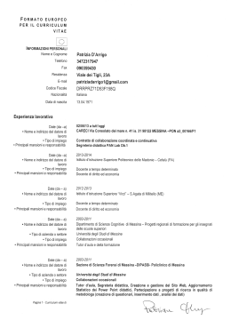 Curriculum vitae D Arrigo - Universit&agrave; degli Studi di Messina