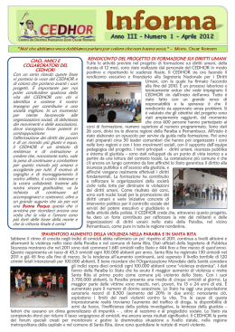 Informativa CEDHOR aprile 2012