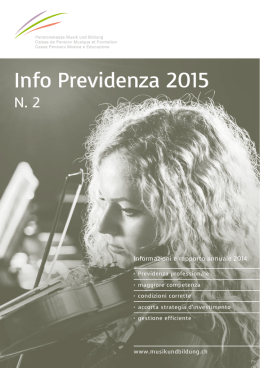 Info Previdenza 2015 - Pensionskasse Musik und Bildung