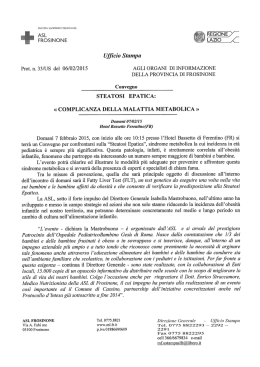 Comunicato - Steatosi Epatica Complicanza della