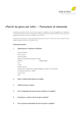 Parchi da gioco per tutti&raquo; &ndash; Formulario di domanda