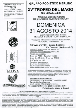 rsrrrerrrrsrra XV&deg;TROFEO DEL MAGO