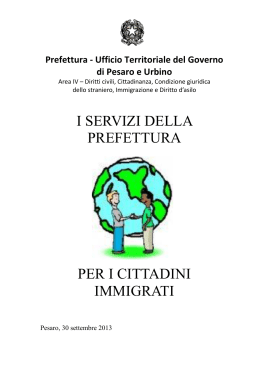 i servizi della prefettura per i cittadini immigrati