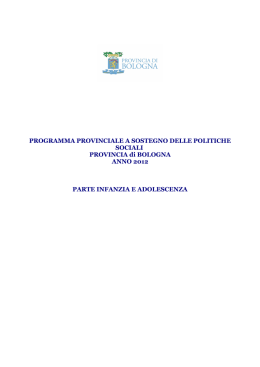 Parte Infanzia ed Adolescenza - Citt&agrave; metropolitana di Bologna