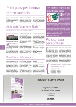 Primi passi per il nuovo centro sanitario