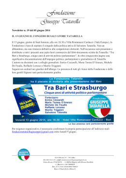 Newsletter n19 - Fondazione Giuseppe Tatarella