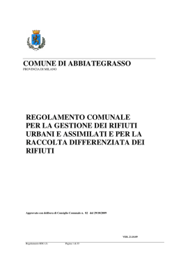 COMUNE DI ABBIATEGRASSO REGOLAMENTO COMUNALE PER