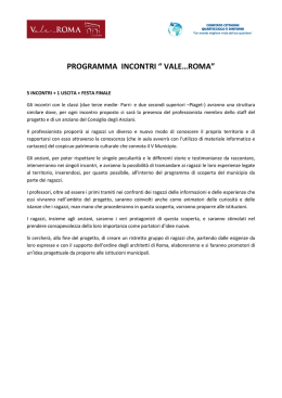 Pogramma degli incontri Va