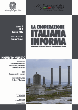 Luglio 2012 - Cooperazione Italiana allo Sviluppo
