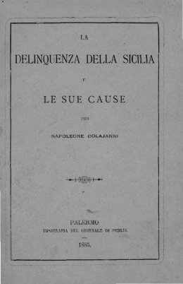 DELINQUENZA DELLA SICILIA