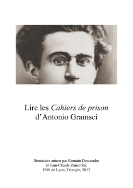 Lire les Cahiers de prison d`Antonio Gramsci
