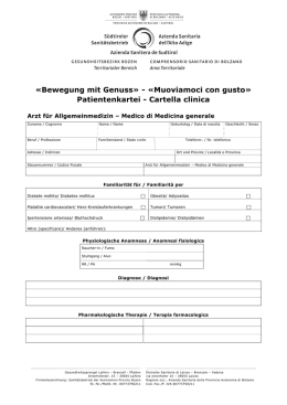 Scheda riassuntiva con i materiali del progetto