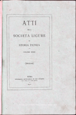 Societ&agrave; Ligure di Storia Patria
