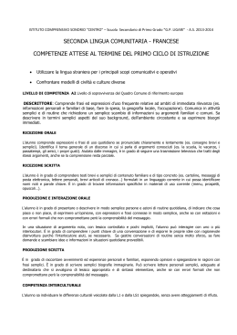 CURRICOLO FRANCESE - Istituto Comprensivo Sondrio Centro