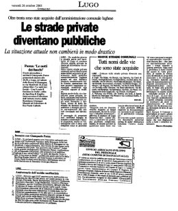 Le strade private - Rassegna Stampa