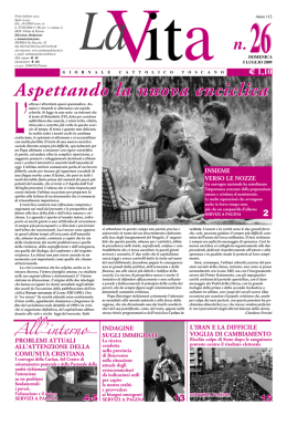 n. 26 5 Luglio - La vita &ndash; Giornale Cattolico Toscano
