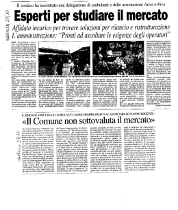 Esperti per studiare il mercato - Rassegna Stampa