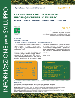 Newsletter n. 44 - Scuola Superiore Sant`Anna
